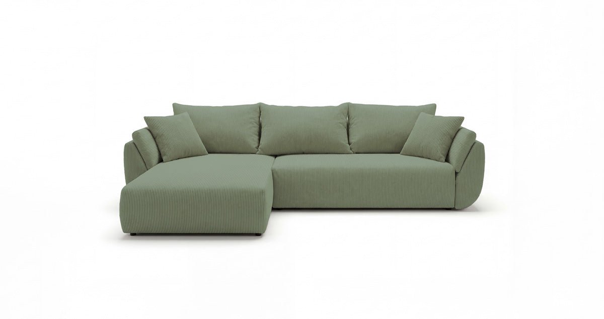 Designer Sofa Lenoa L mit Schlaf- und Klappfunktion in Cord