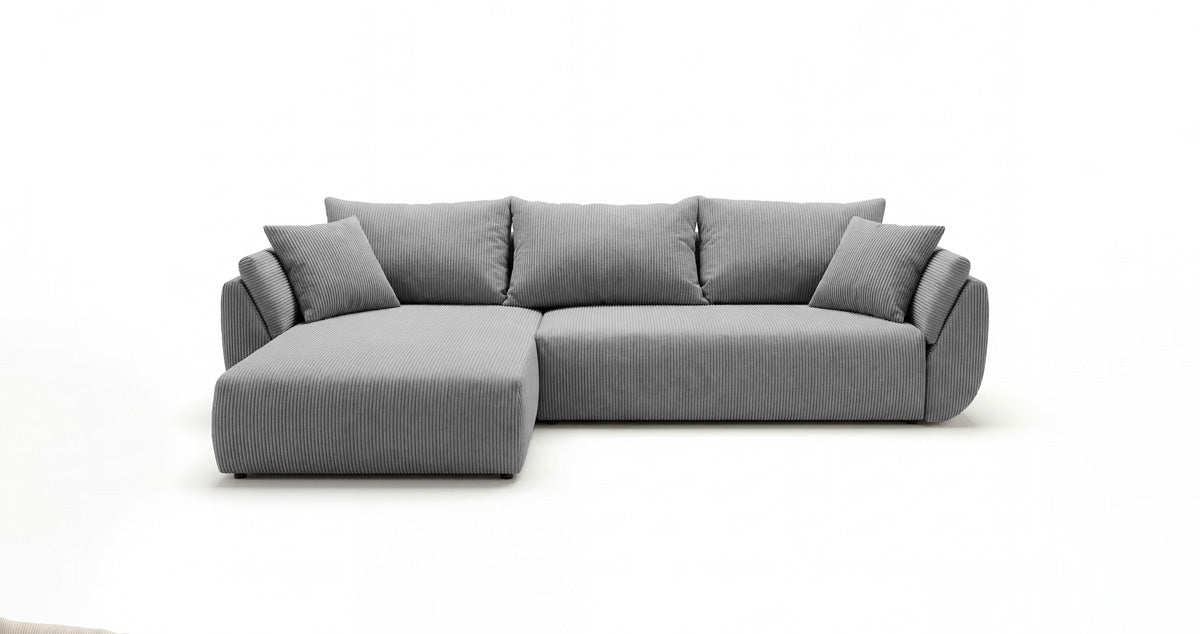 Designer Sofa Lenoa L mit Schlaf- und Klappfunktion in Cord