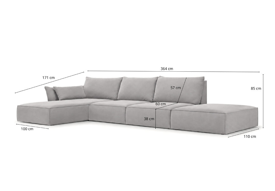 Designer Sofa Nuvola L Open in Samt