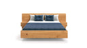 Designer wooden bed Ophelia in solid oak with a floating appearance