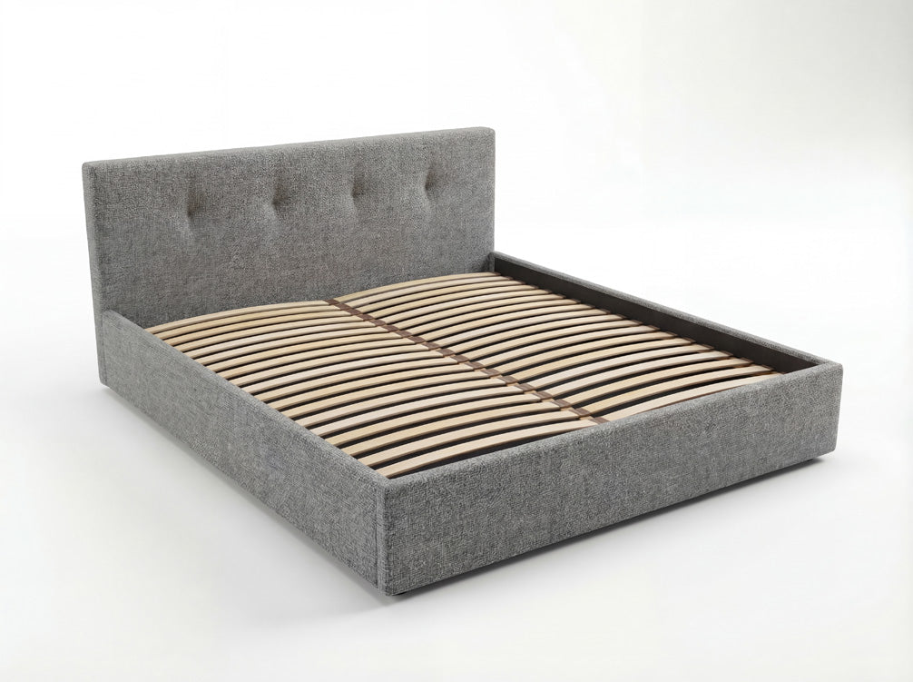 Designer Polsterbett Alva in Samt mit Stauraum
