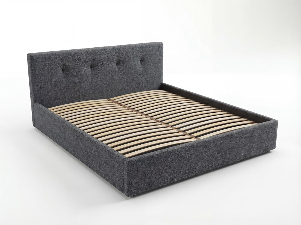 Designer Polsterbett Alva in Samt mit Stauraum