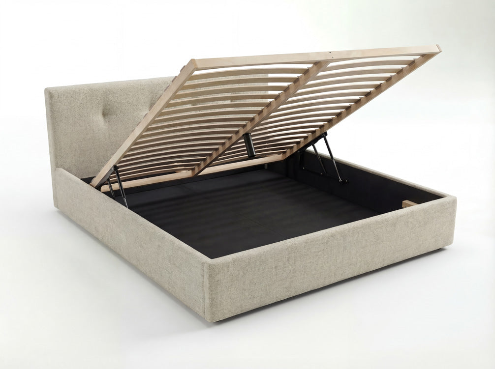 Designer Polsterbett Alva in Samt mit Stauraum