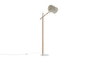 Stehlampe Laura – flexibel schwenkbar mit Leinenschirm