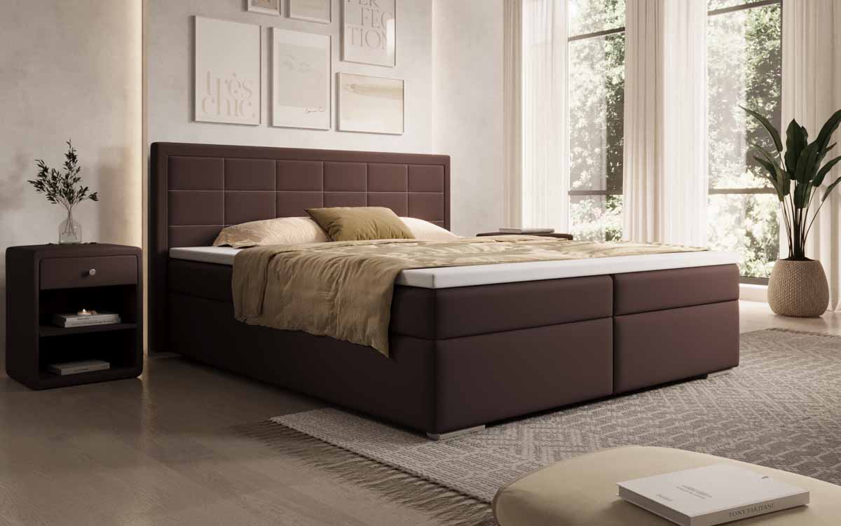 Boxspringbett Athina Kunstleder mit Stauraum - Luxusbetten24