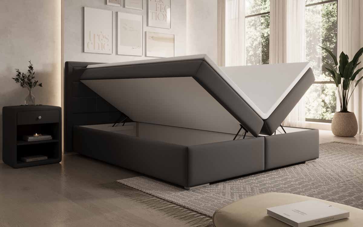 Boxspringbett Athina Kunstleder mit Stauraum - Luxusbetten24