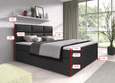 Carito Bouclé Box Spring Bed with USB and Storage Space