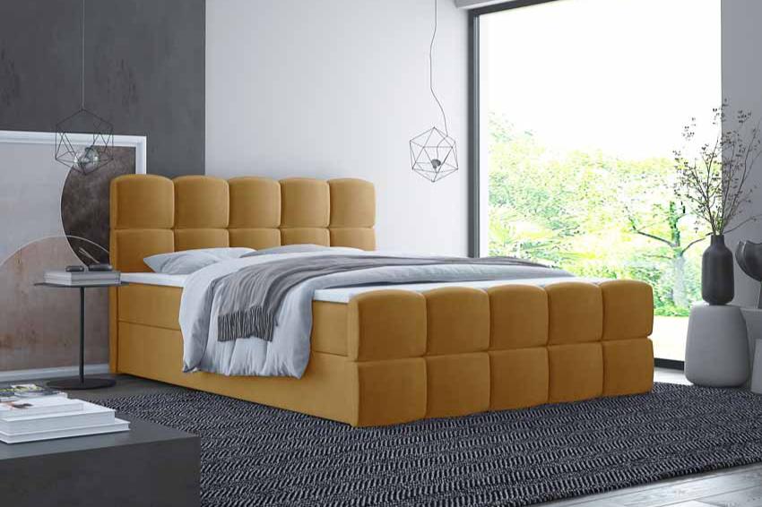 Boxspringbett Cozy Samt mit Stauraum - Luxusbetten24