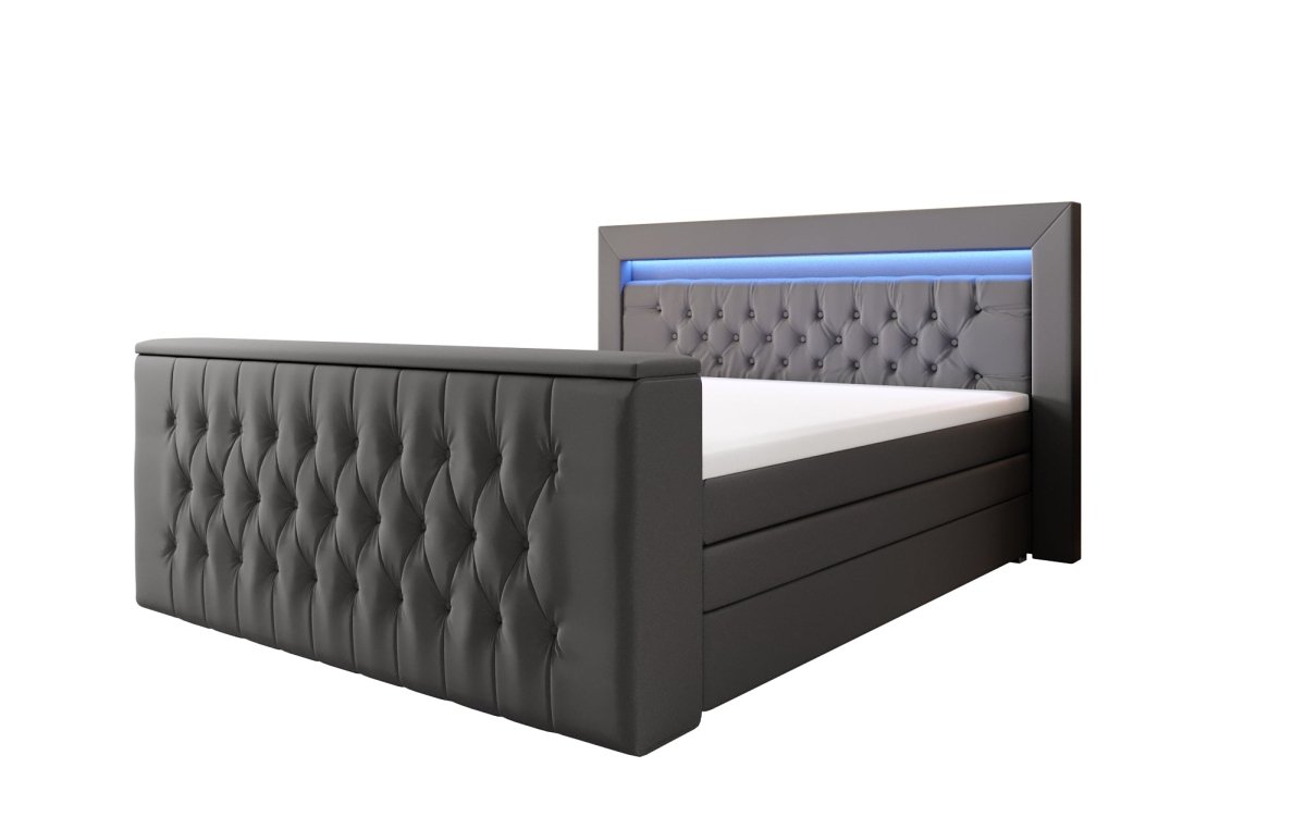 Boxspringbett Sonino mit TV Lift, RGB und Stauraum - Luxusbetten24