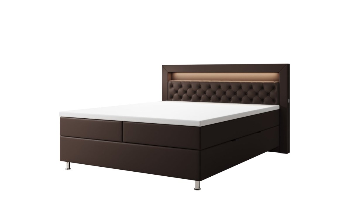 Boxspringbett Tesero mit USB, RGB und Stauraum - Luxusbetten24