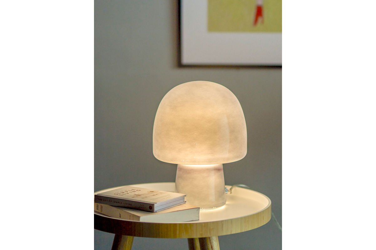 Table lamp Nysa – Glass light in organic mushroom shape
