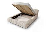 Designer Polsterbett Como in Cord mit Stauraum – Beige
