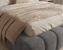Designer Polsterbett Como in Cord mit Stauraum – Grau