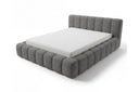 Designer Polsterbett Como in Cord mit Stauraum – Grau