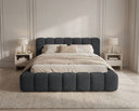 Designer Polsterbett Como in Cord mit Stauraum – Anthrazit