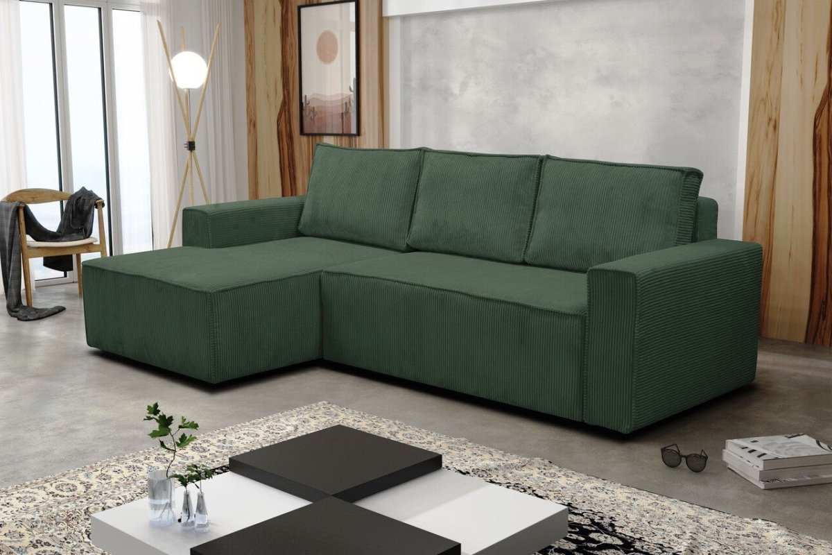 Designer Sofa Bern L mit Schlaffunktion und Stauraum - Luxusbetten24