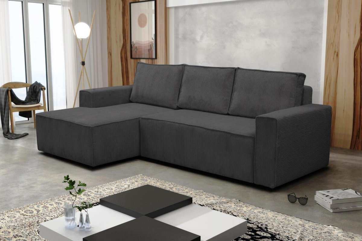 Designer Sofa Bern L mit Schlaffunktion und Stauraum - Luxusbetten24