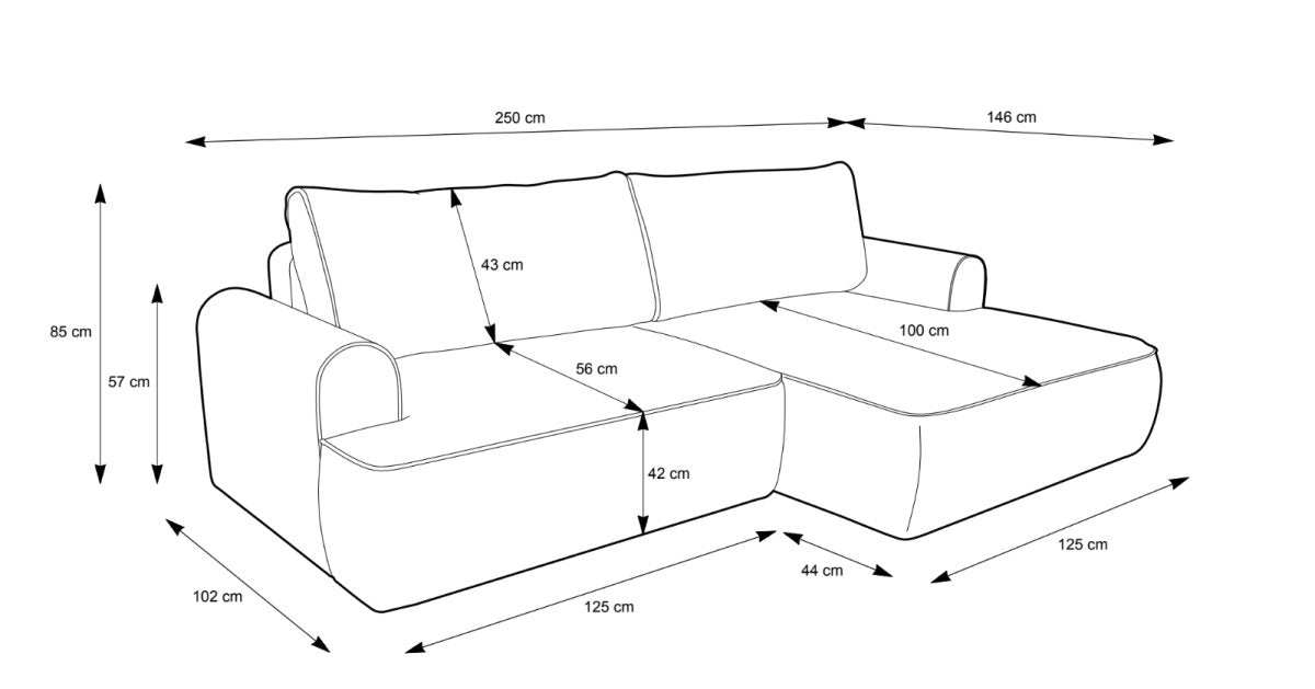 Designer Sofa Onelio mit Stauraum und Schlaffunktion - Luxusbetten24