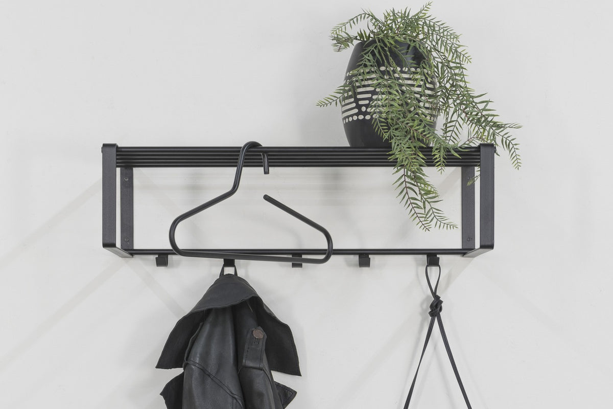 Designer Wandgarderobe Brenno - Schwarz