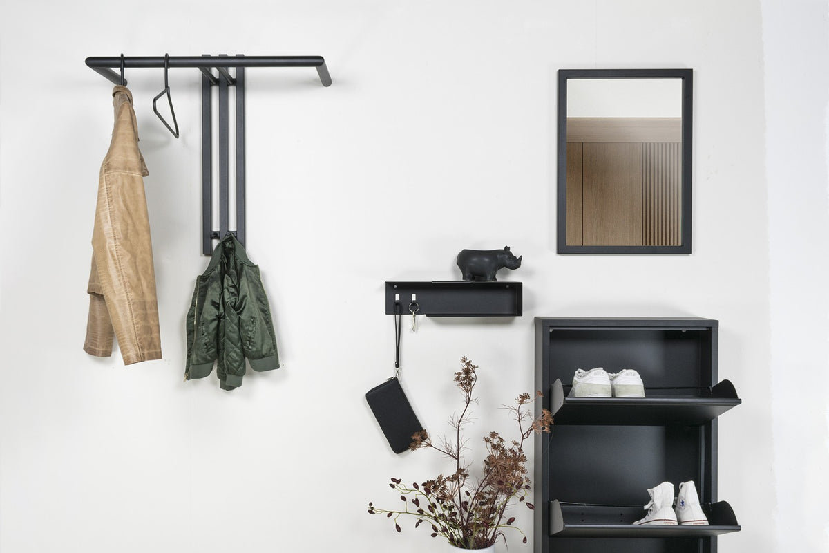 Designer Wandgarderobe Tarvi - Schwarz