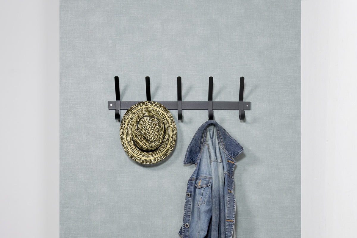 Designer Wandgarderobe Vesko - Schwarz