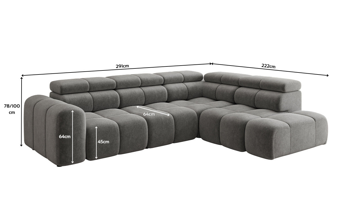 Designer Sofa Mia L Maxi in Chenille