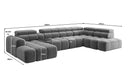 Designer sofa living area Mia with electric seat extension in chenille