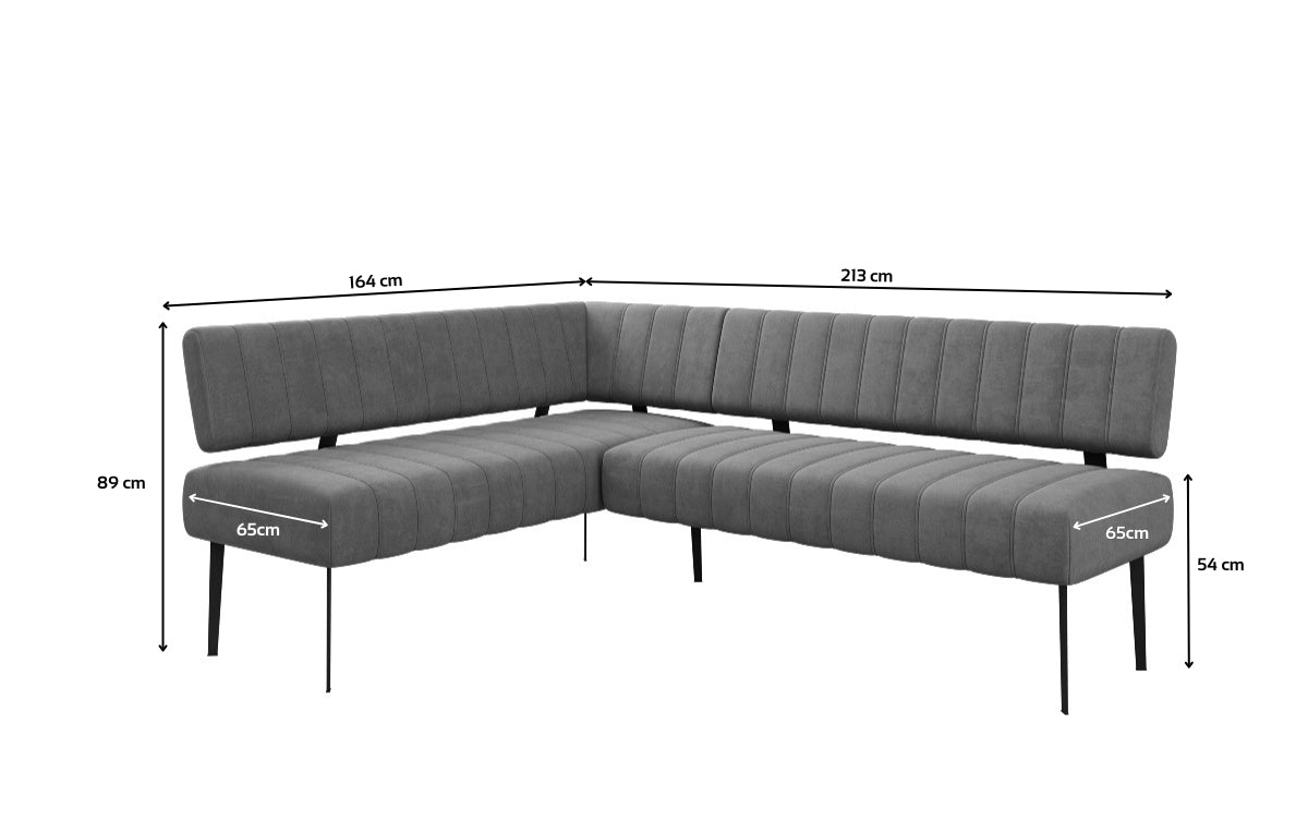 Upholstered Montero Dining Bench in Durable Fabric with Metal Legs