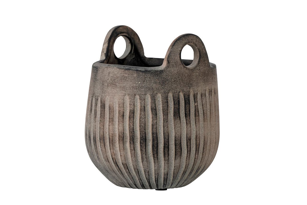 Flower Pot Tinos – Rustic Ceramic Look in Shades of Gray