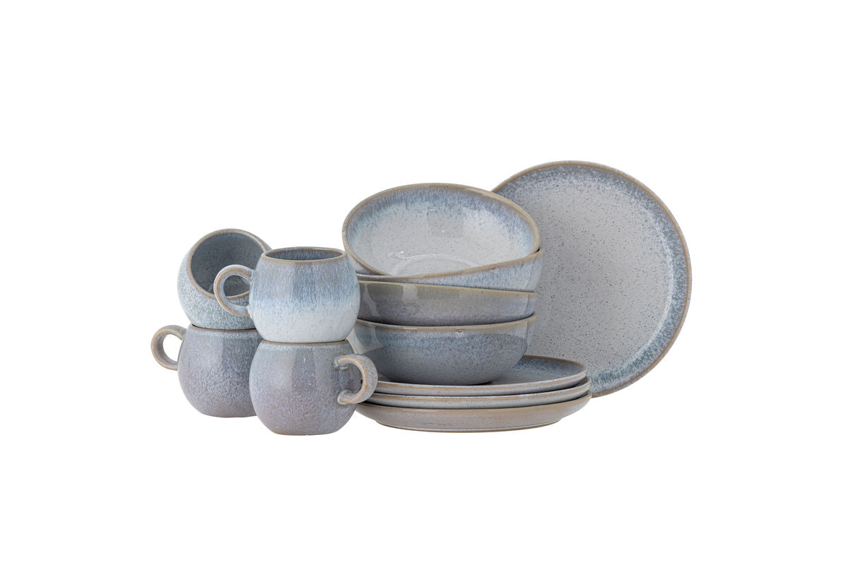 Liora Breakfast Set – Stoneware with Textured Glaze (12-piece)