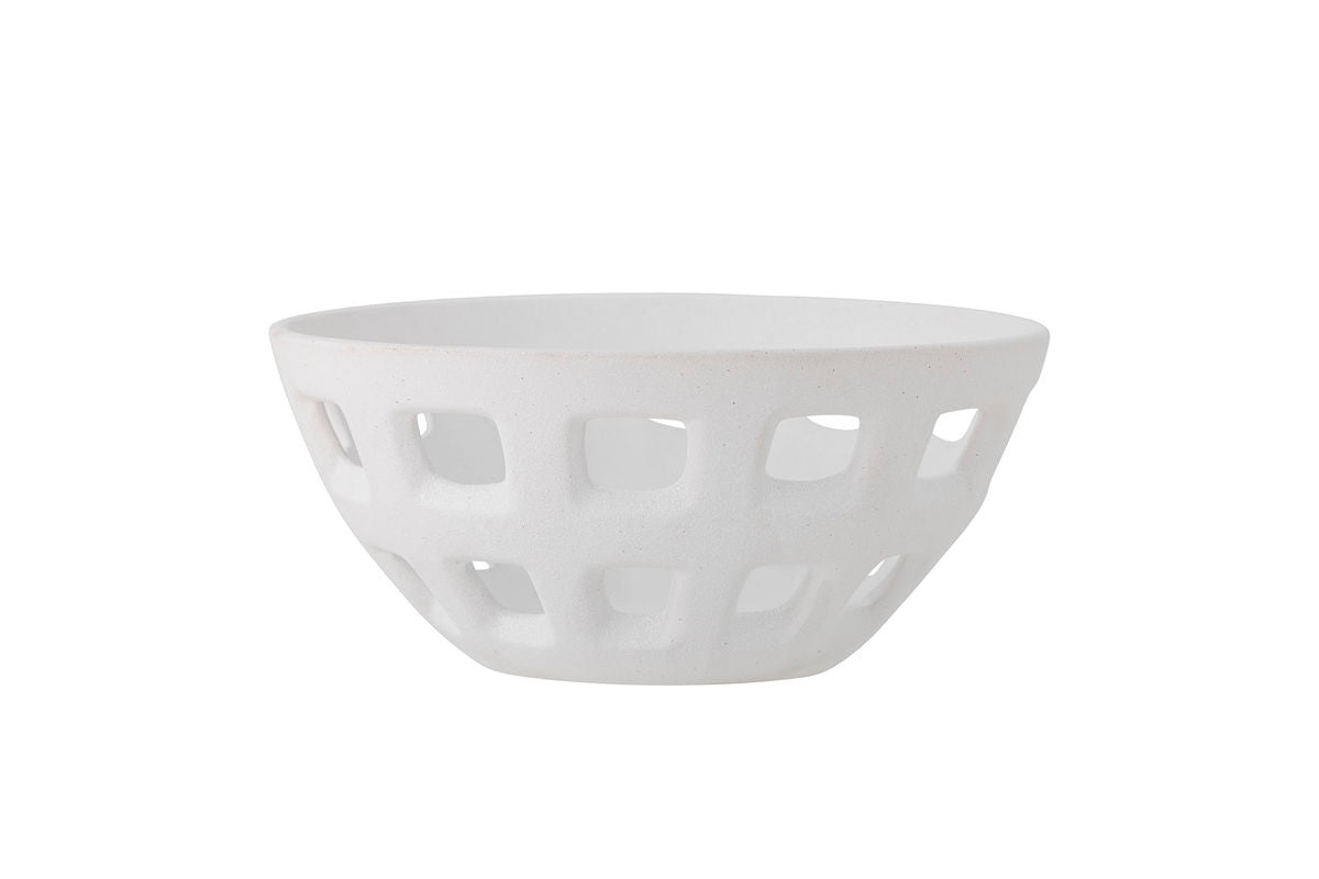 Decorative Bowl Nola – Sculptural Stoneware in White