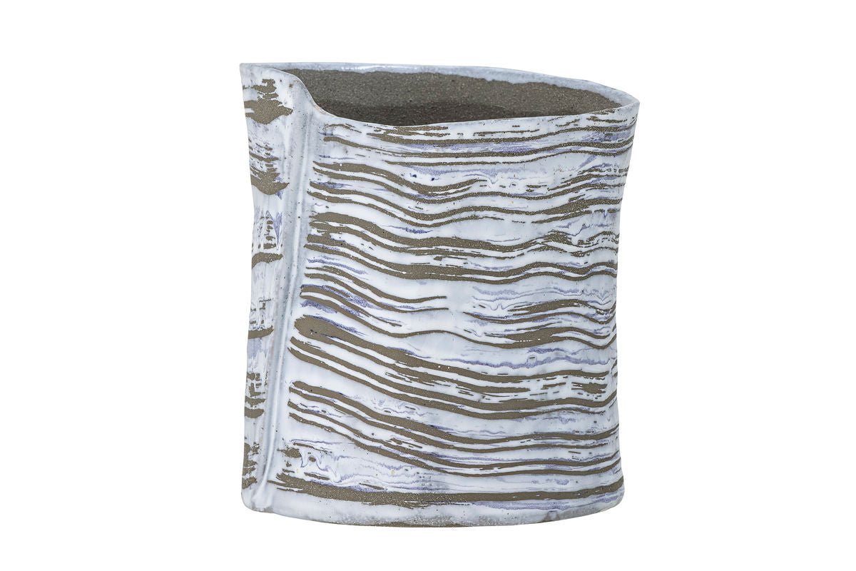 Flower Pot Shepper – Gray Stoneware