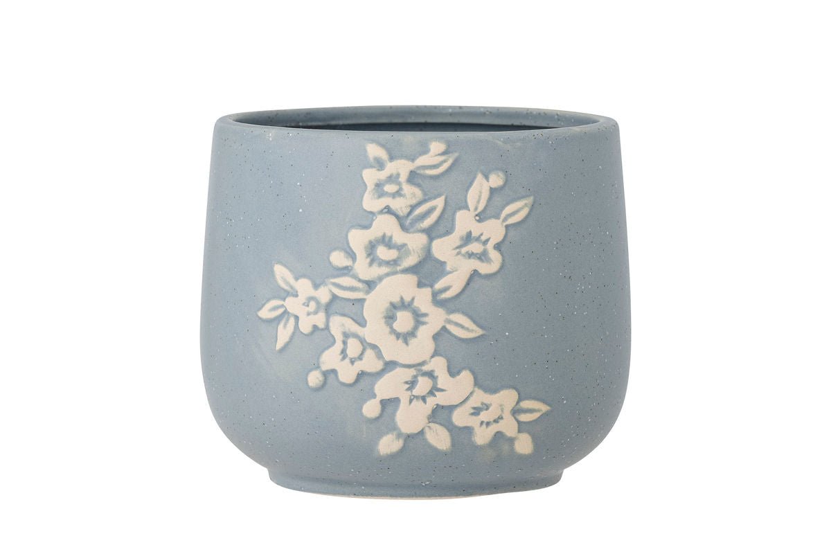 Flower Pot Livia – Hand-Decorated Floral Motif in Blue