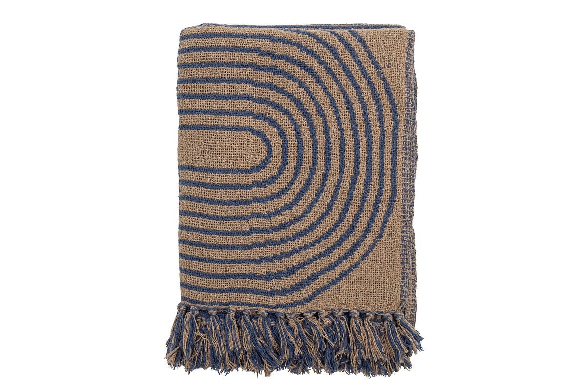 Throw Blanket Nalu – Blue, made from recycled cotton