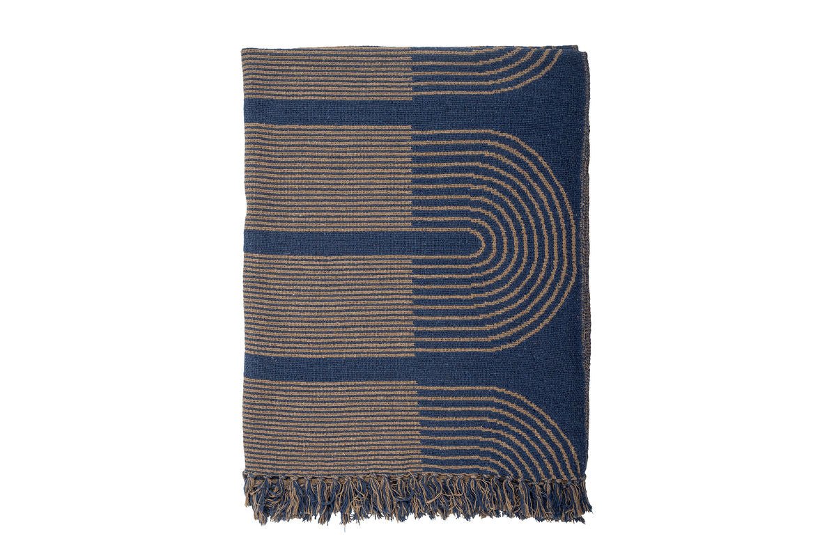Throw Blanket Nalu – Blue, made from recycled cotton
