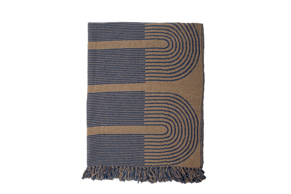 Throw Blanket Nalu – Blue, made from recycled cotton
