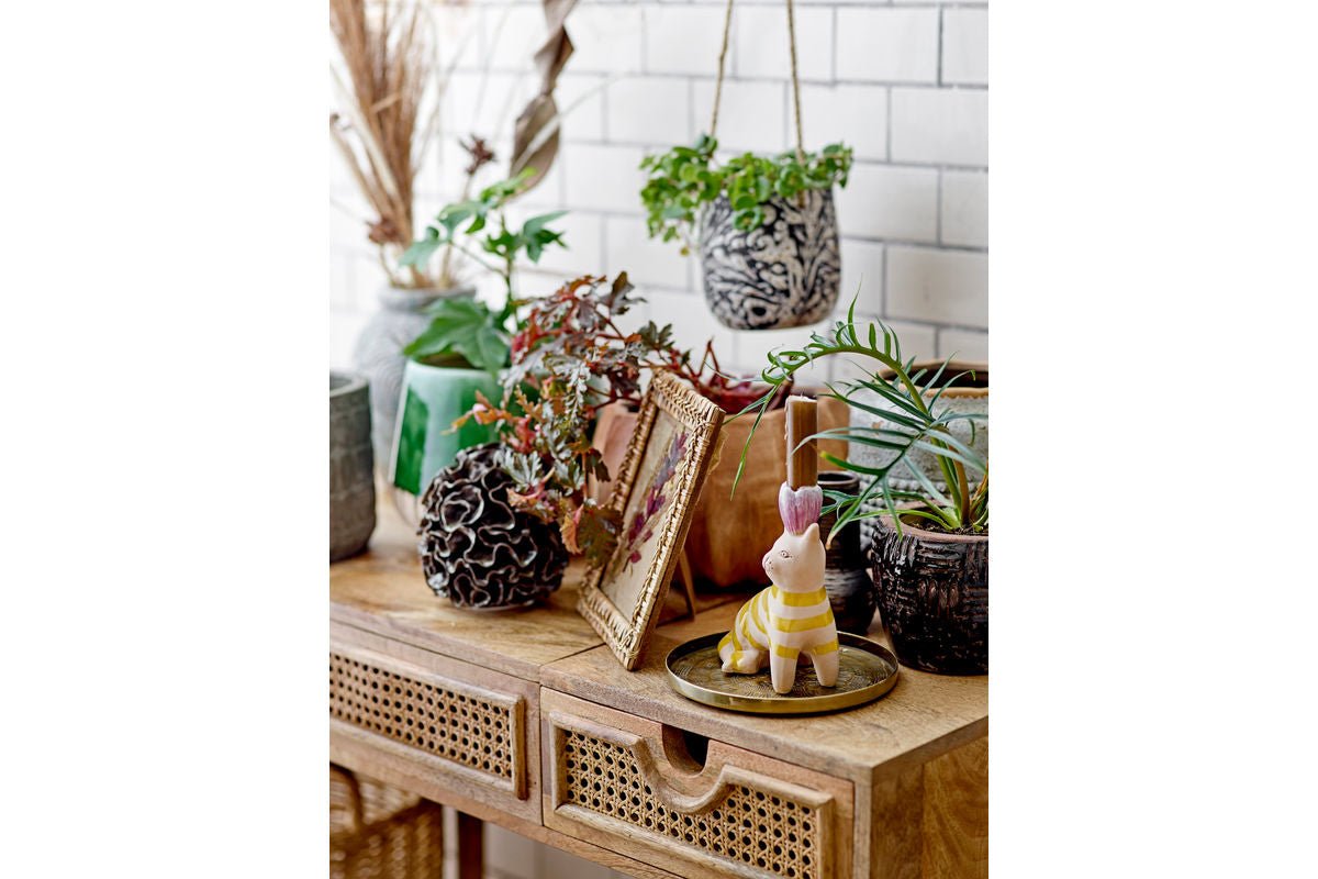 Hanging Flower Pot Senna – Patterned Stoneware in Brown