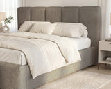 Designer Polsterbett Elva in Bouclé – Taupe