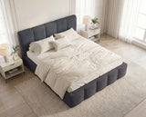 Designer Polsterbett Elva in Bouclé – Anthrazit