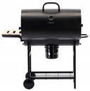 Charcoal Grill BarrelPro – Grill Cart with Lid, Thermometer & Shelves