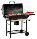 Charcoal Grill BarrelPro – Grill Cart with Lid, Thermometer & Shelves