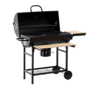 Charcoal Grill BarrelPro – Grill Cart with Lid, Thermometer & Shelves