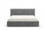 Designer Polsterbett Enzo in Samt mit Stauraum – Grau