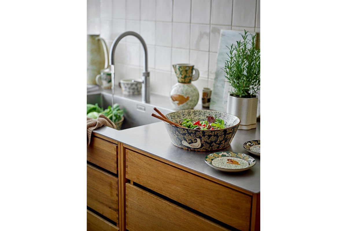 Flower Pot "Velora" with Saucer – Gray Stoneware