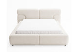 Designer Polsterbett Lovis in Strukturstoff mit Stauraum – Beige