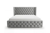 Designer Polsterbett Marlo in Samt – Grau