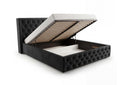 Designer Polsterbett Marlo in Samt – Schwarz