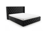 Designer Polsterbett Marlo in Samt – Schwarz