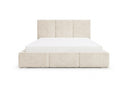 Designer Polsterbett Miro in Samt mit Stauraum – Beige