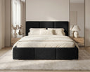 Designer Polsterbett Miro in Samt mit Stauraum – Schwarz